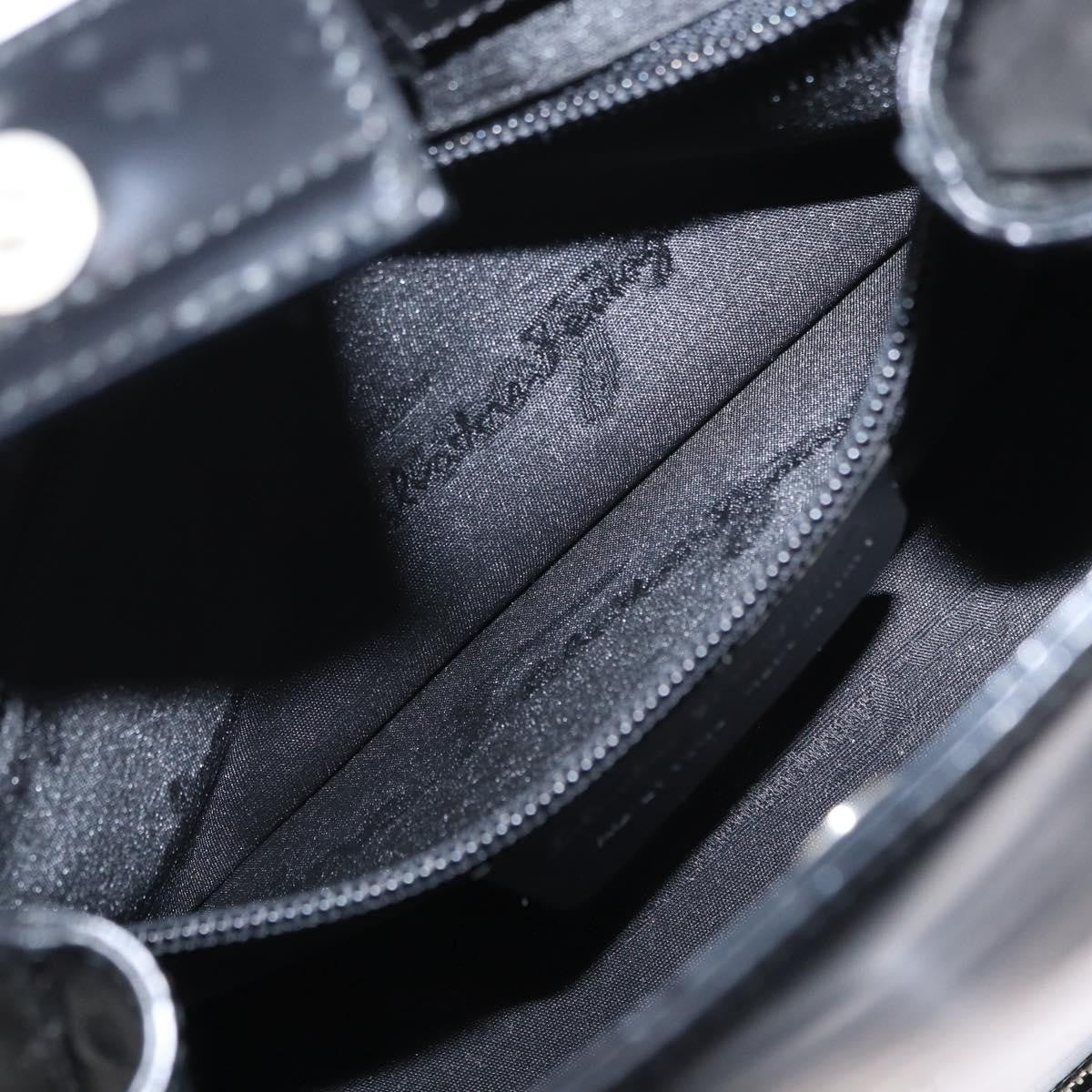 Salvatore Ferragamo Gancini handbag Leather, BLACK, LEATHER, Handbag