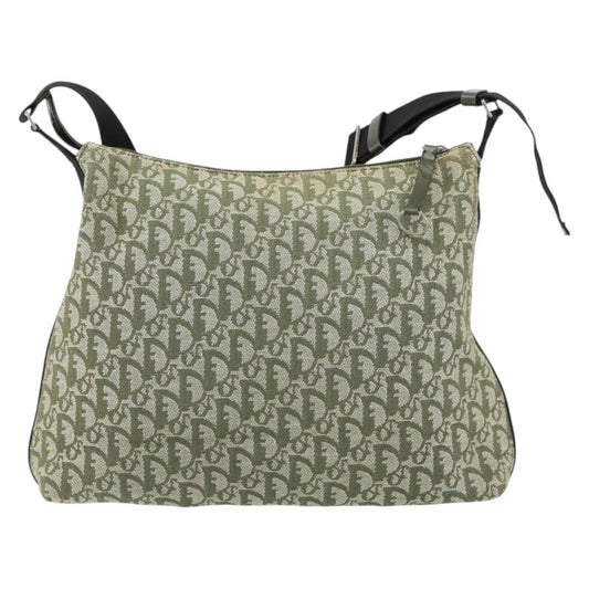 Christian Dior Vintage Trotter Shoulder Bag Canvas, GREEN, CANVAS, Shoulder bag