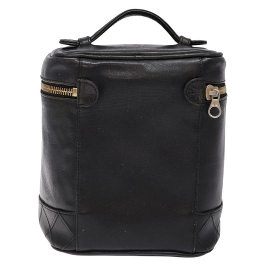 Chanel Vanity pouch Leather, BLACK, LEATHER, Toiletry Case