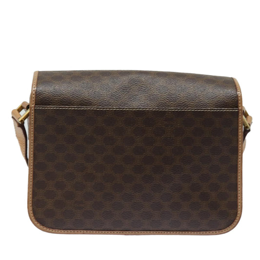 Celine Macadam Shoulder Bag PVC Leather, BROWN, CANVAS, Shoulder bag