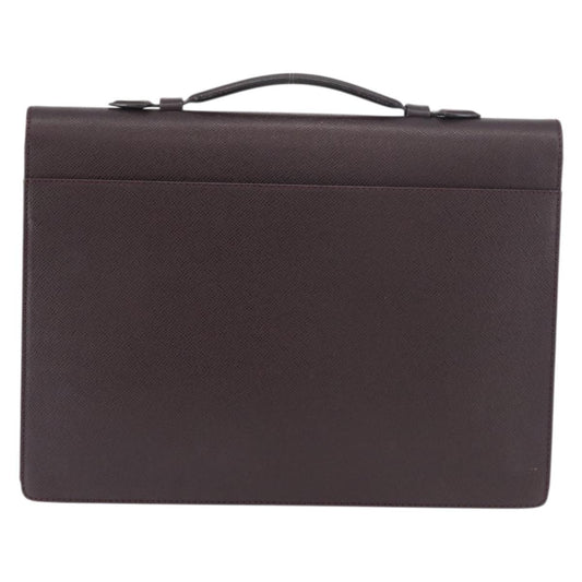Louis Vuitton Serviette Kourad Briefcase Taiga Leather, Burgundy, Leather, Briefcase