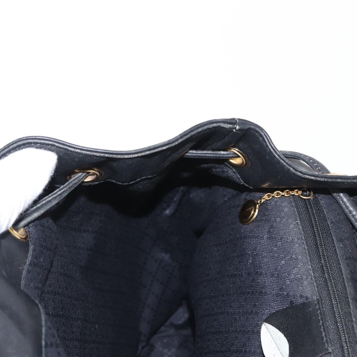 Gucci Vintage Bamboo Backpack Leather, BLACK, LEATHER, Backpack