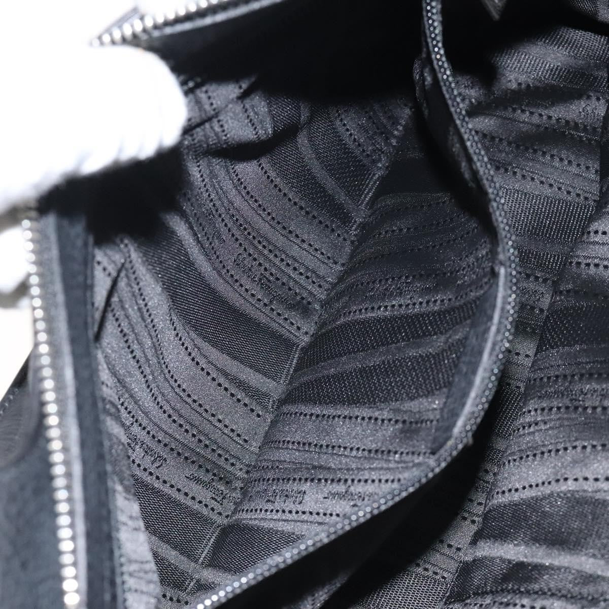 Salvatore Ferragamo Gancini handbag Leather, BLACK, LEATHER, Handbag