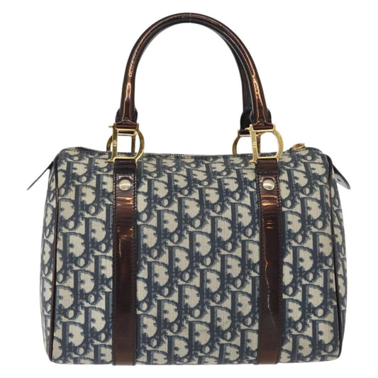 Christian Dior Vintage Trotter Boston Bag Diorissimo Canvas, NAVY, CANVAS, Handbag