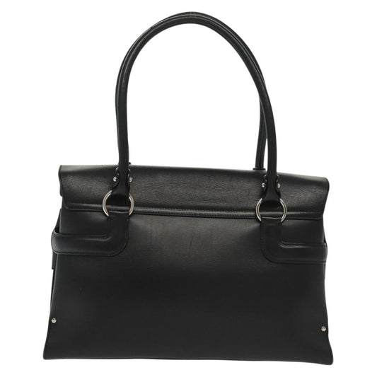 Salvatore Ferragamo Virna Satchel Leather, BLACK, LEATHER, Handbag