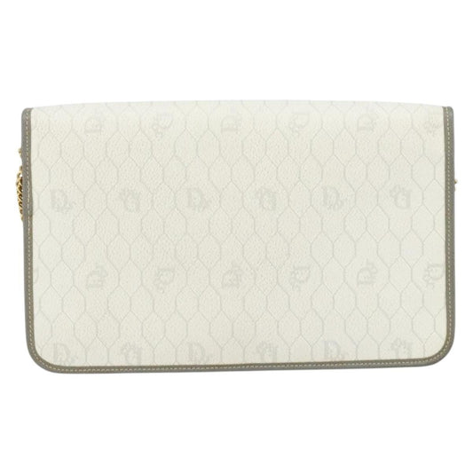 Christian Dior Vintage Honeycomb chain Canvas, WHITE, CANVAS, Shoulder bag