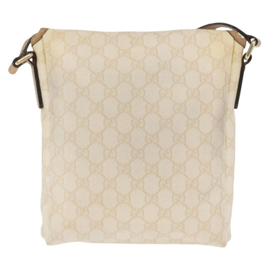 Gucci Flap Messenger GG Coated Canvas, WHITE, PVC, Shoulder bag