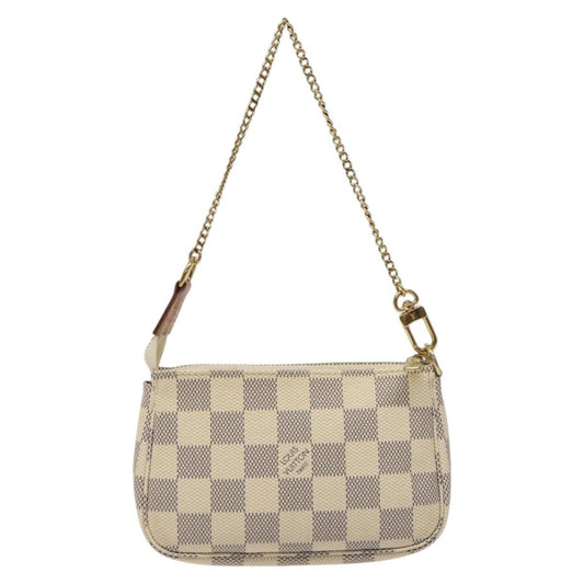 Louis Vuitton Pochette Accessoires Damier, WHITE, CANVAS, Clutche & pouche