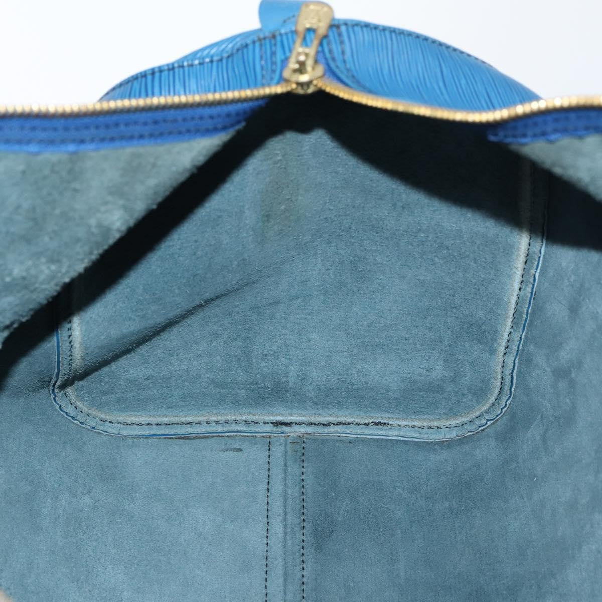 Louis Vuitton Keepall Bag Epi Leather, BLUE, LEATHER, Travel bag