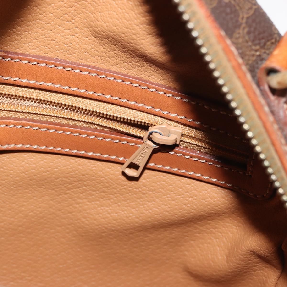 Celine Vintage Macadam Handbag Canvas and Leather, BROWN, CANVAS, Handbag