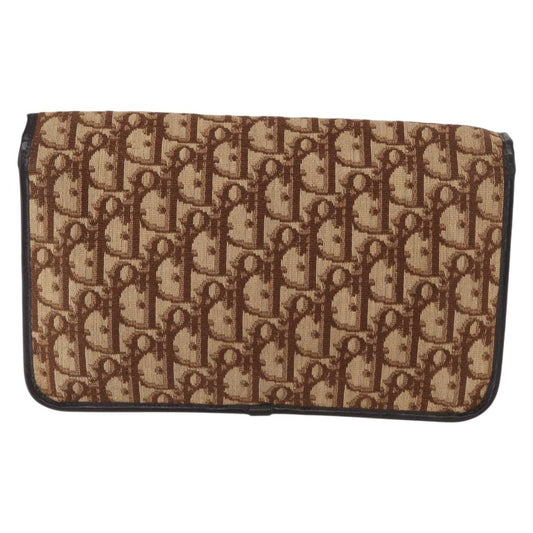 Christian Dior Vintage Trotter Shoulder Bag Canvas, BEIGE, CANVAS, Shoulder bag