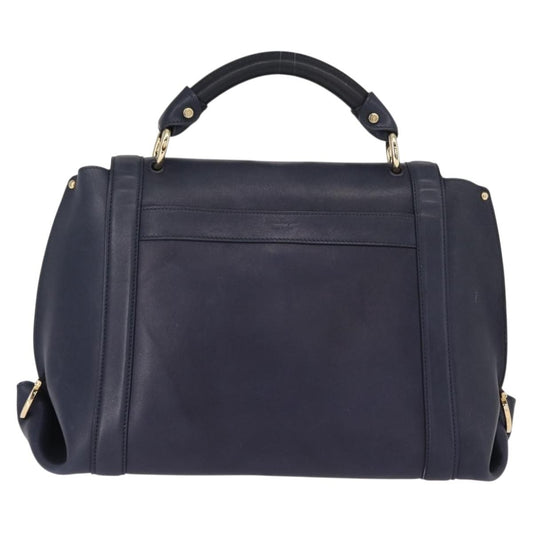Salvatore Ferragamo Suzanna Satchel Smooth Leather, NAVY, LEATHER, Handbag