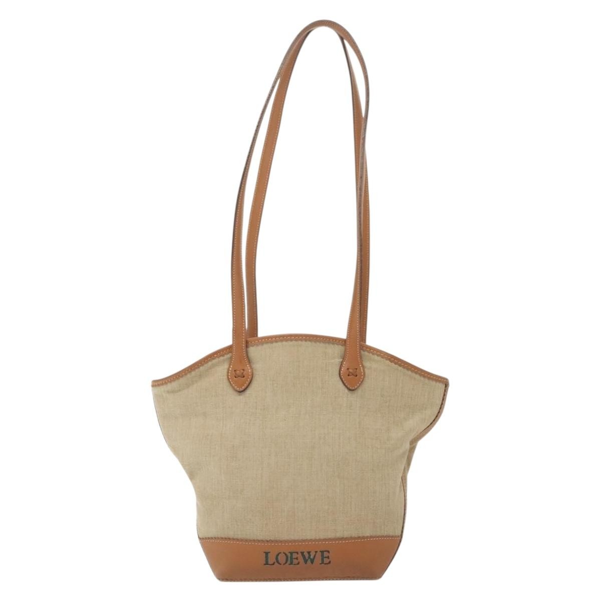 Loewe Vintage Shoulder Bag Canvas, BEIGE, CANVAS, Shoulder bag