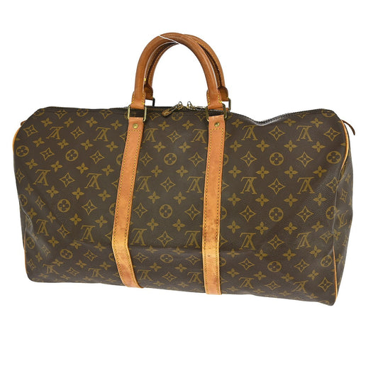 Louis Vuitton Keepall Bag Monogram Canvas, BROWN, CANVAS, Travel bag
