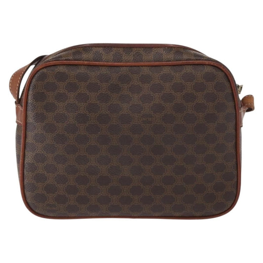Celine Macadam Shoulder Bag Canvas, BROWN, CANVAS, Shoulder bag