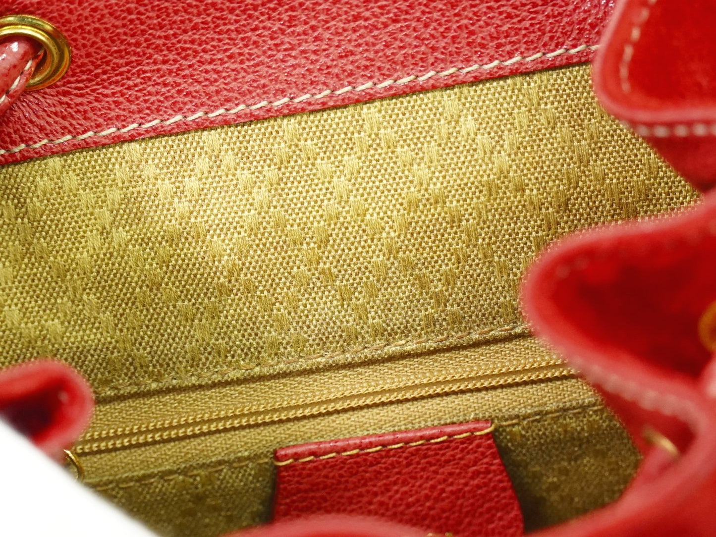 Gucci Vintage Bamboo Backpack Suede, RED, SUEDE, Backpack