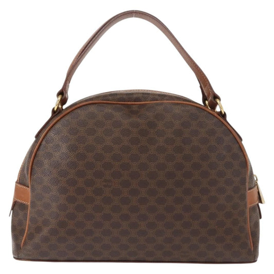 Celine Vintage Macadam Handbag Canvas and Leather, BROWN, CANVAS, Handbag
