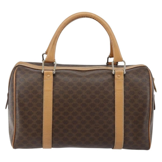 Celine Macadam Handbag Macadam with leather, BROWN, CANVAS, Handbag