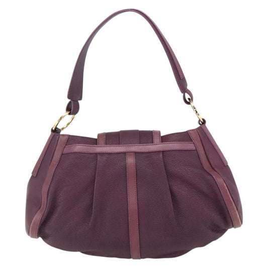Bvlgari Chandra Shoulder Bag Leather, PURPLE, LEATHER, Shoulder bag