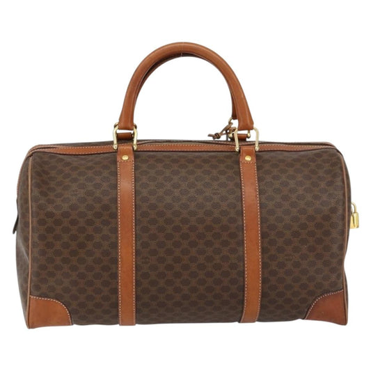 Celine Vintage Macadam Boston bag Canvas, BROWN, CANVAS, Travel bag