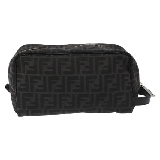 Fendi Toiletry Pouch Zucca Canvas, BLACK, CANVAS, Clutche & pouche