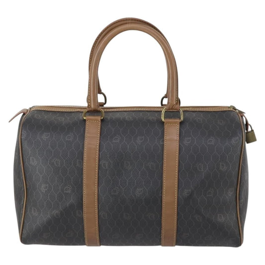 Christian Dior Vintage Honeycomb Boston bag Canvas and Leather, BLACK, CANVAS, Travel bag