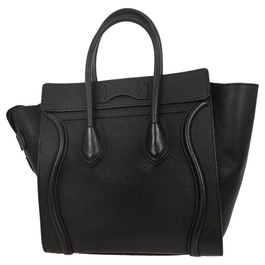 Celine Luggage Bag Smooth Leather, BLACK, LEATHER, Handbag
