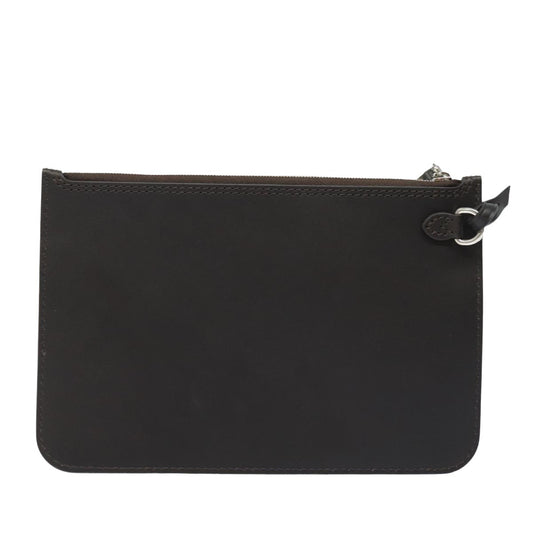 Louis Vuitton Neverfull Pochette Leather, BROWN, LEATHER, Clutche & pouche