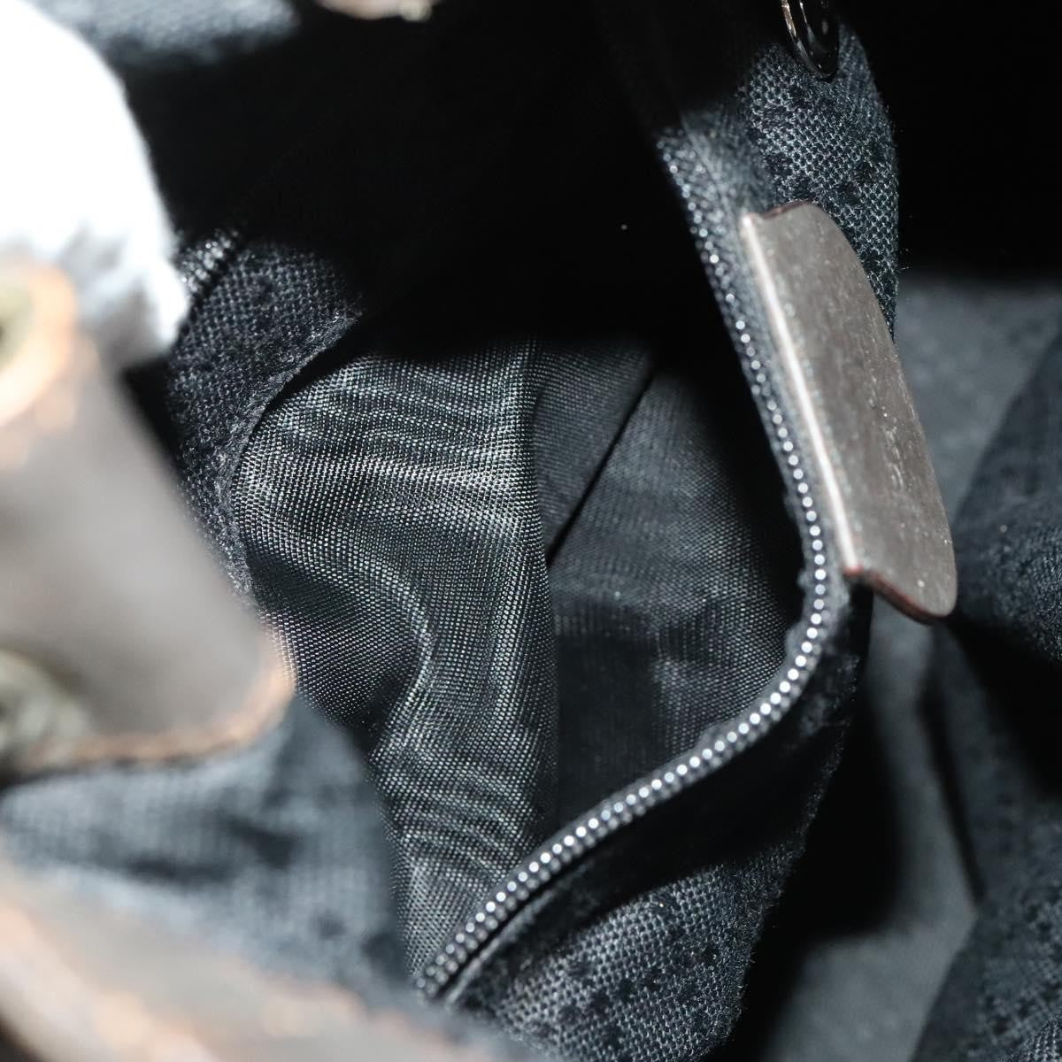 Gucci Vintage Bamboo Bucket Bag Nylon and Leather, BROWN, NYLON, Handbag