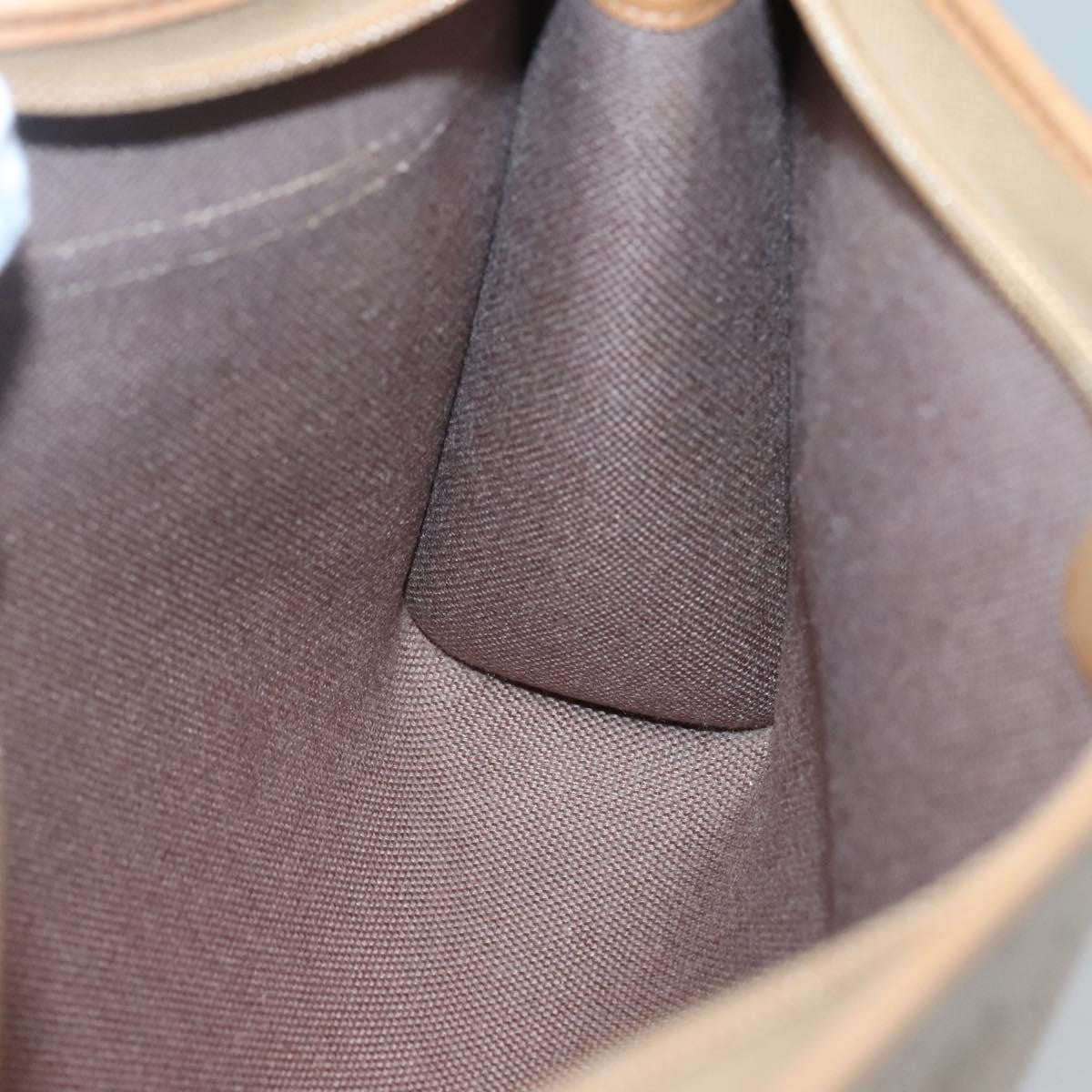 Christian Dior Vintage Honeycomb Zip Pouch Coated Canvas, BEIGE, CANVAS, Clutche & pouche