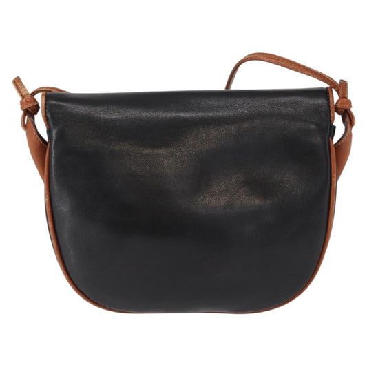 Celine Vintage Shoulder Bag Leather, BLACK, LEATHER, Shoulder bag