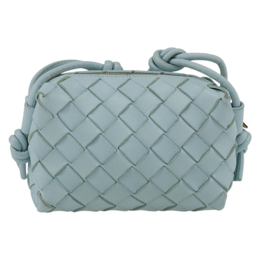 Bottega Veneta Loop Crossbody Bag Intrecciato Nappa, BLUE, LEATHER, Clutche & pouche