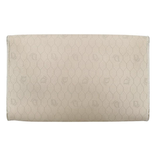 Christian Dior Vintage Honeycomb chain Canvas, WHITE, CANVAS, Handbag