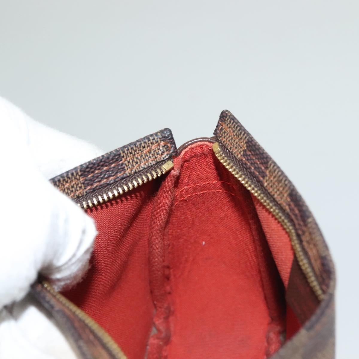 Louis Vuitton Trousse Make Up Bag Damier, BROWN, CANVAS, Clutche & pouche