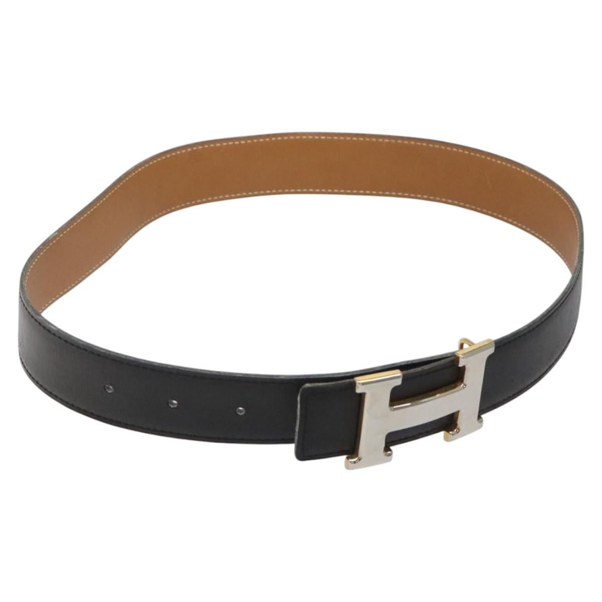 Hermes Constance Belt Leather, BLACK, LEATHER, Belts