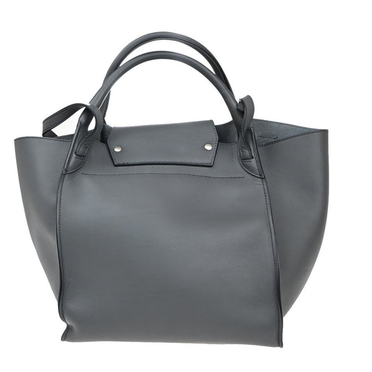 Celine Big Bag Smooth Leather, GRAY, LEATHER, Handbag