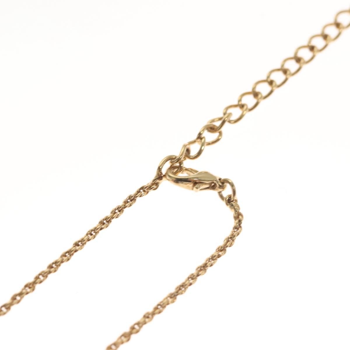Christian Dior CD Round Pendant Necklace Metal and Crystals, GOLD, METAL, Necklace