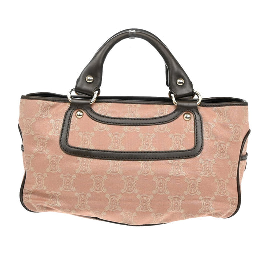 Celine Boogie Satchel Macadam, PINK, CANVAS, Handbag