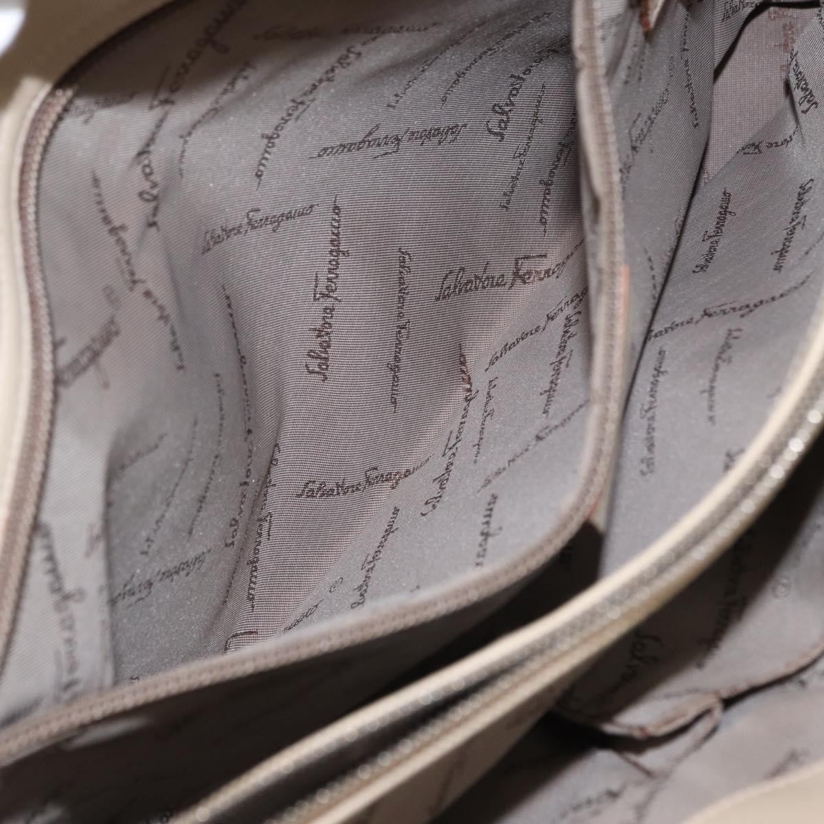 Salvatore Ferragamo Gancini handbag Nylon, BEIGE, NYLON, Handbag