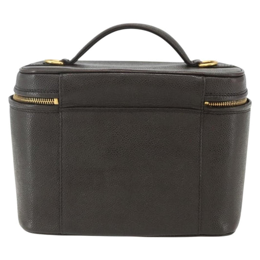 Chanel Vintage Timeless Vanity Case Caviar, BROWN, LEATHER, Handbag
