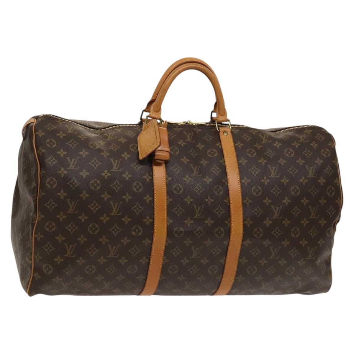 Louis Vuitton Keepall Bag Monogram Canvas, BROWN, CANVAS, Travel bag