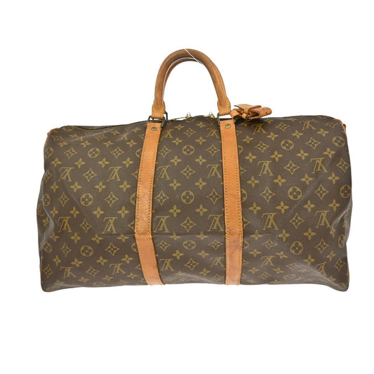 Louis Vuitton Keepall Bag Monogram Canvas, BROWN, CANVAS, Travel bag