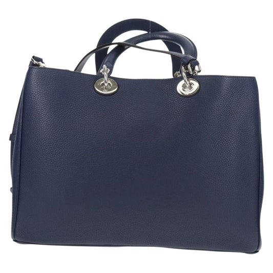 Christian Dior Diorissimo Tote Pebbled Leather, NAVY, LEATHER, Tote bag