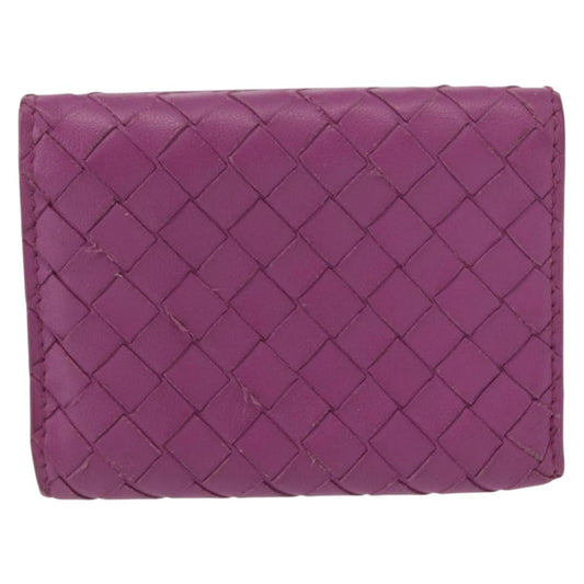 Bottega Veneta Trifold Wallet Intrecciato Leather, PURPLE, LEATHER, Wallets