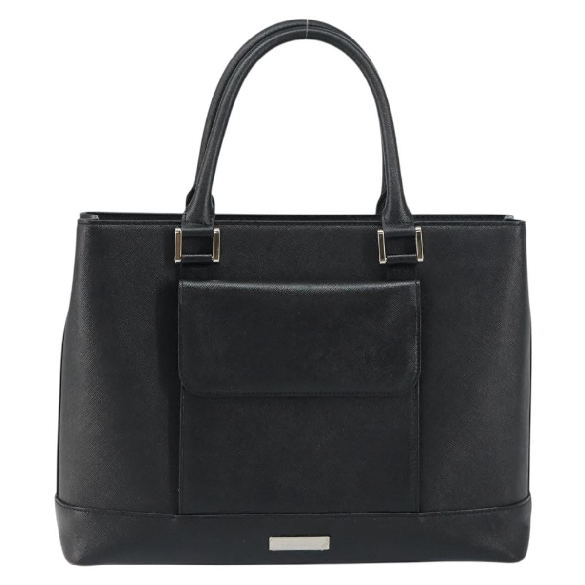Burberry Vintage tote bag Leather, BLACK, LEATHER, Tote bag