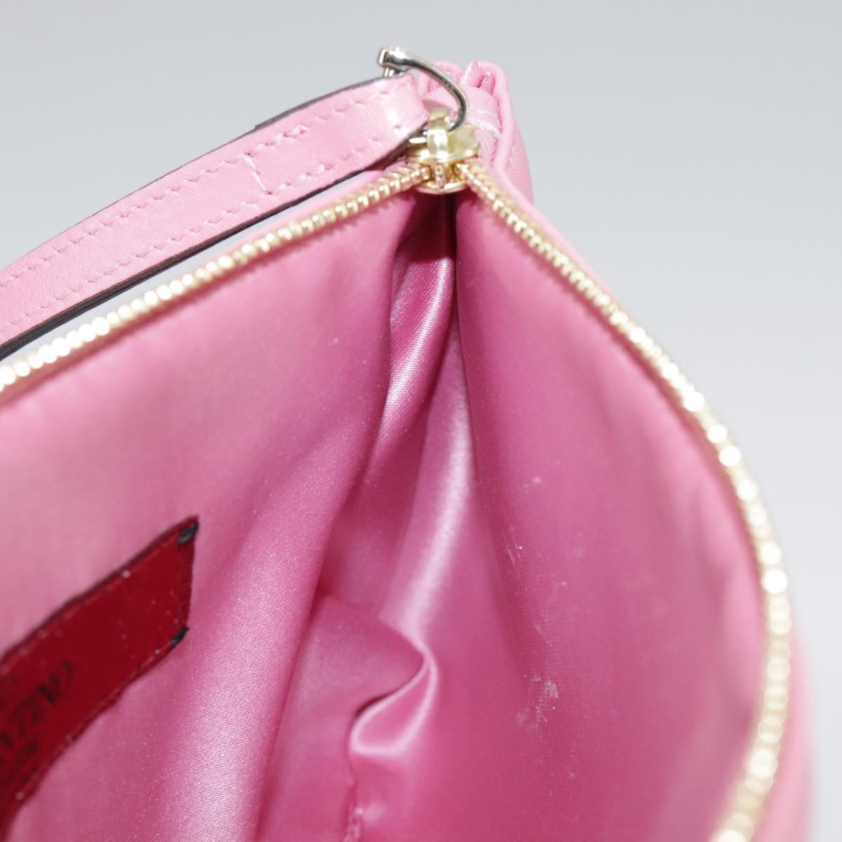 Valentino Garavani Zip Pouch Leather, PINK, LEATHER, Clutche & pouche