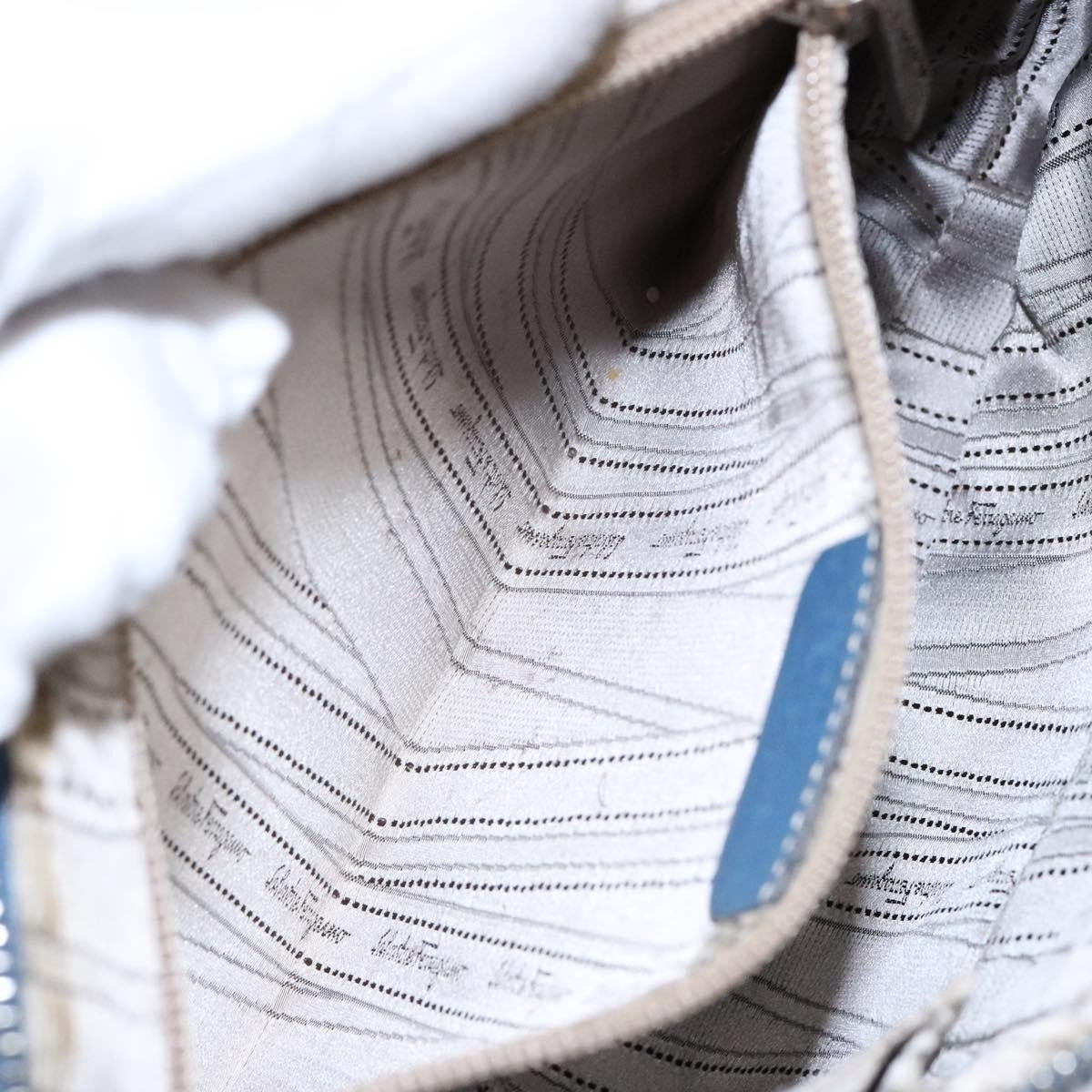 Salvatore Ferragamo Gancini Shoulder Bag Leather, BLUE, LEATHER, Shoulder bag