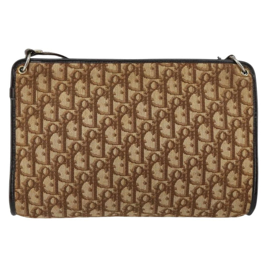 Christian Dior Vintage Trotter Shoulder Bag Canvas, BROWN, CANVAS, Shoulder bag