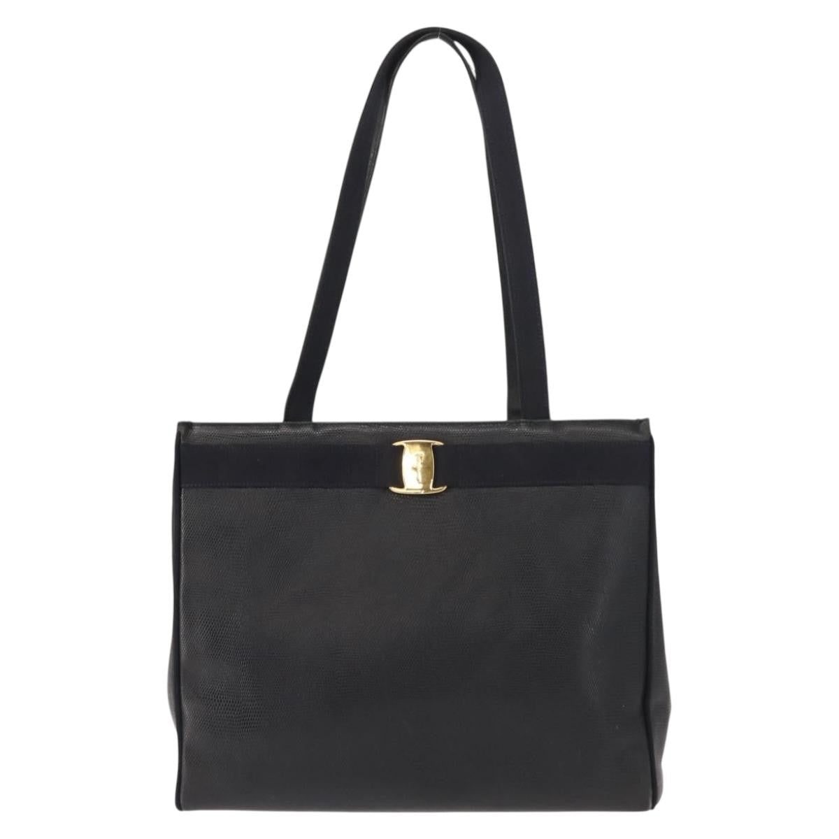 Salvatore Ferragamo Vala tote Leather, NAVY, LEATHER, Tote bag