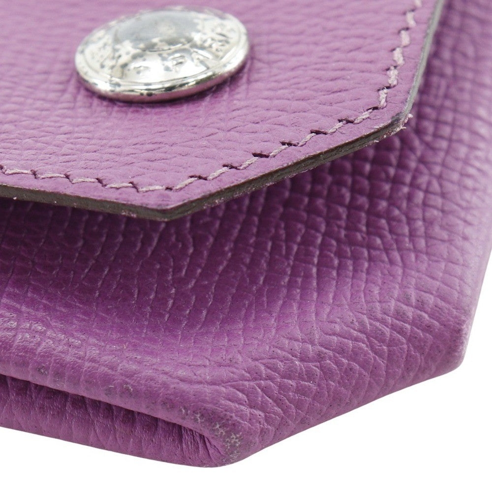 Hermes Le 24 Coin Purse Leather, PURPLE, LEATHER, Wallets